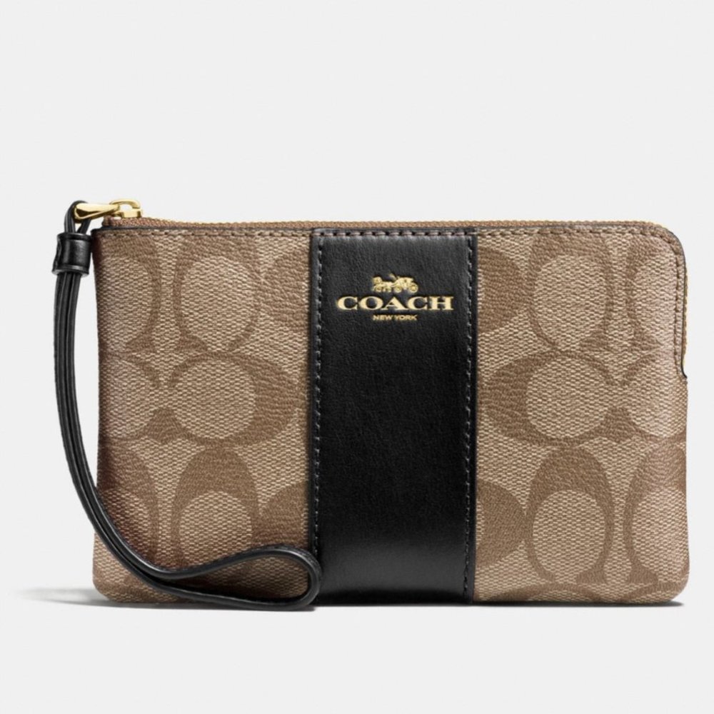 Corner Zip Wristlet In Signature Canvas